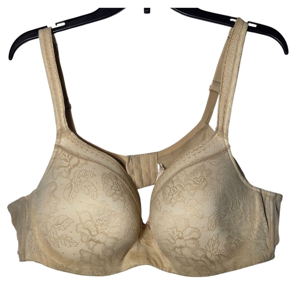 Cacique Beige A/O LL Bal Modern Lace Bra Size 44C Underwire Neutral Nude Beige‎